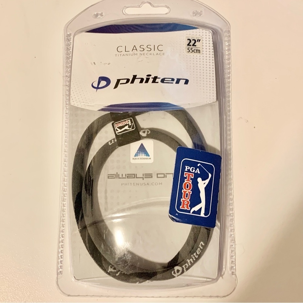 Phiten 2011 Classic PGA Tour Titanium Necklace 22” Gray Made Japan Golf Open Box